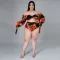 LONG SLEEVE BRA swimsuit with 3-piece skirt