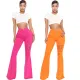 Fashion pierced stretch flared pants