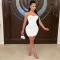 Solid color chain sling sexy dress