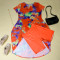 Fashion color short sleeve two piece set