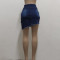 Fashionable high waist irregular denim skirt