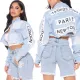 Sexy fashion short denim top