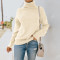 Fashion high neck loose long sleeve sweater