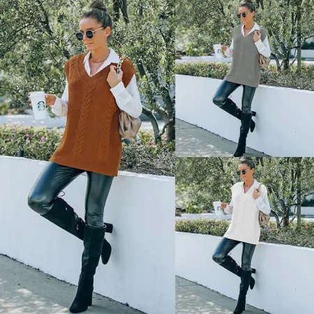 Fashion sleeveless vest vest sweater