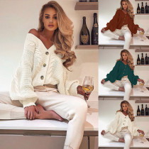 Sexy Lantern Sleeve Sweater Cardigan Sweater