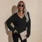 V-neck cardigan knitted coat