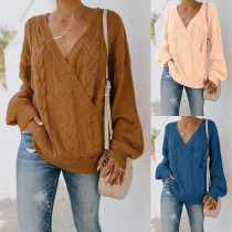 Fashion V-neck sexy loose sweater