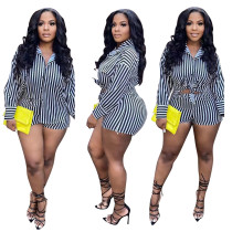 Two piece casual printed shirt collar set