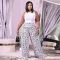 Fashionable casual printed wide leg pants (single pants)