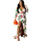 Sexy fashion digital print V-neck dress