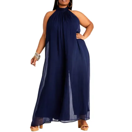 Fashion loose straight wide leg Jumpsuit