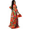 Sexy fashion digital print V-neck dress