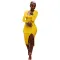 Square neck Slim Fit Sexy slit dress