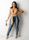 Rope legged denim pants