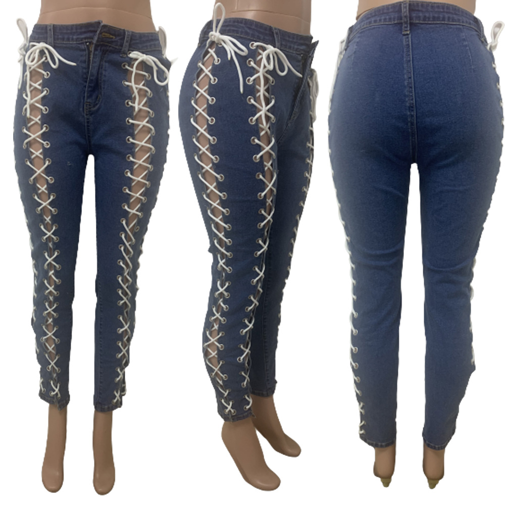 US 12.97 Rope legged denim pants