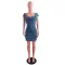 Fashion fur fringed denim dress