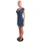 Fashion fur fringed denim dress
