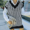 Knitted vest thousand bird check sweater