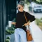 Fashion half high neck long sleeve loose sweater