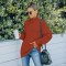 Fashion knitted loose turtleneck sweater