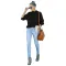 Fashion half high neck long sleeve loose sweater