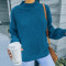 Fashion half high neck long sleeve loose sweater