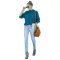 Fashion half high neck long sleeve loose sweater