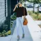Fashion half high neck long sleeve loose sweater
