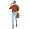 Fashion half high neck long sleeve loose sweater