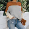 Fashion off shoulder contrast loose sweater
