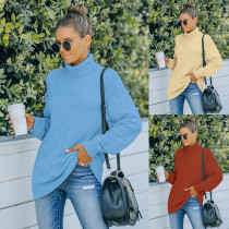 Fashion knitted loose turtleneck sweater