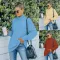 Fashion knitted loose turtleneck sweater