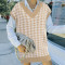 Knitted vest thousand bird check sweater