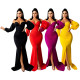 Solid color waist mop evening dress
