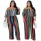Colorful striped wide leg Jumpsuit