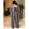 Colorful striped wide leg Jumpsuit