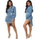 Casual fashion denim coat dress