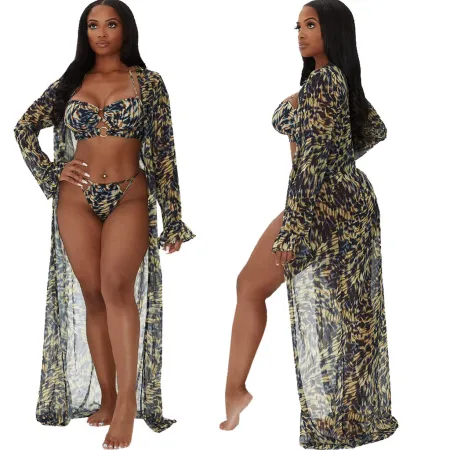 Sexy perspective mesh cardigan cloak coat