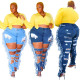 Pierced tassel slim jeans