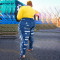 Pierced tassel slim jeans