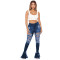 Broken hole washing horn jeans