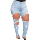 Hole washing slim jeans