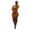 Square neck Slim Fit Sexy slit dress