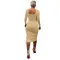 Square neck Slim Fit Sexy slit dress
