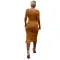 Square neck Slim Fit Sexy slit dress