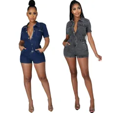 Fashion denim slim Jumpsuit