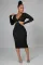 Fashion sexy V-neck exposed waist bag hip skirt