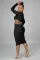 Fashion sexy V-neck exposed waist bag hip skirt