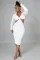 Fashion sexy V-neck exposed waist bag hip skirt