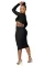 Fashion sexy V-neck exposed waist bag hip skirt